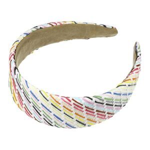 Classic Foam Raffia Straw Headband White